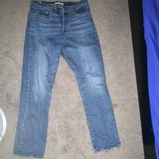 Levi's Premium Wedgie Straight Women's Blue Denim Jeans High Rise Button