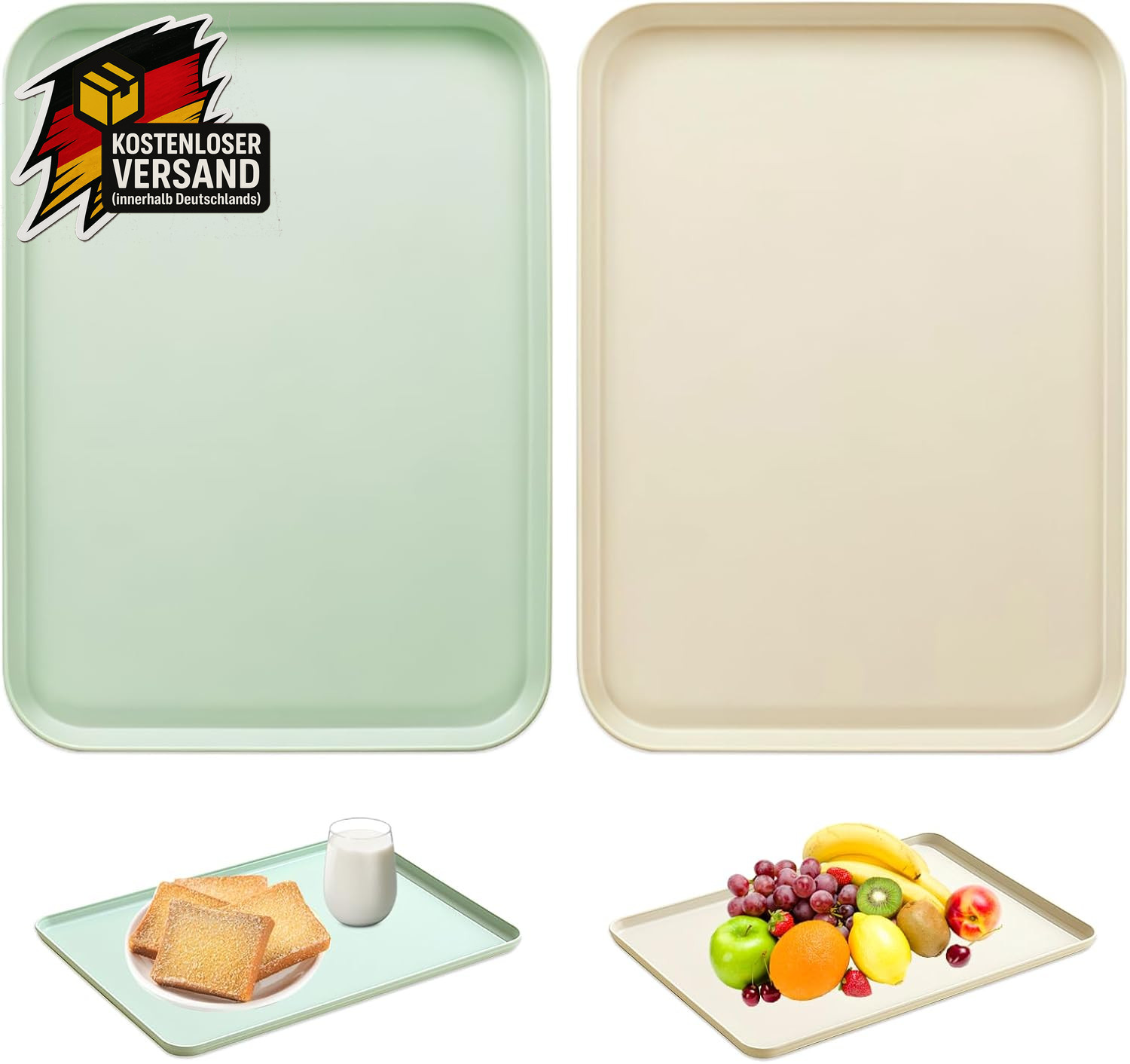 Plastik Tablett Serviertablett 30,8x22,2cm Set Küche Restaurant Café