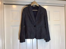 Talbots 100 Linen Chambray Blazer Sz 4-6 Office Preppy Luxury Minimalist Money