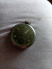 Westclox Pocket Ben Black Dial Silver Metal Analog Pocket Watch Arabic Numerals