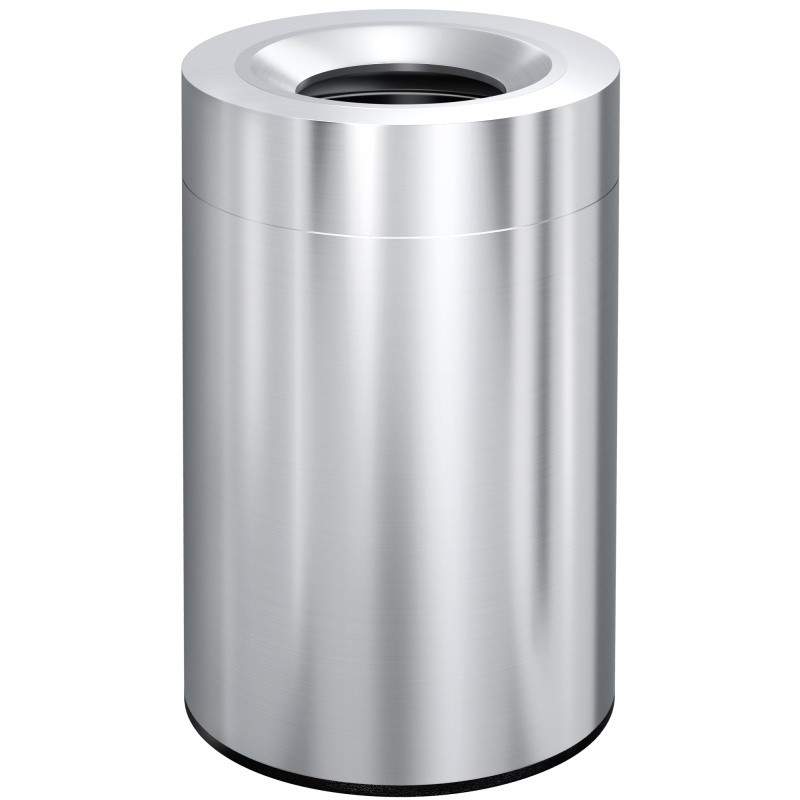 19Gal Stainless Steel Trash Can Open Top Commercial Waste Bin for Indoor/Outdoor