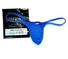 Men's Size XL (USA-L) Sheer See Through T-Back Thong - Blue - Waffled Fabric — photo 9