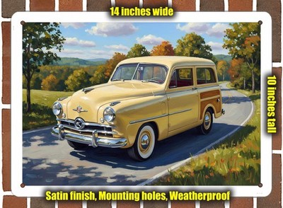 Metal Sign - 1951 Crosley Station Wagon Oil Painting - 14x10