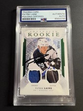 Patrik Laine Signed Artifacts Rookie Patch Card PSA/DNA Auto Canadiens Jets NHL. rookie card picture