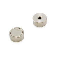 Image of N42 Neodymium Pot Magnet - 19mm dia x 8mm thick x M5 thread hole - 17.38kg Pull