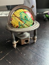 Vintage Metal Die-Cast Pencil Sharpener w/Miniature Replica Spinning Globe