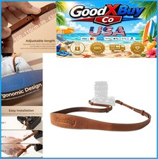 Universal Leather Camera Neck Shoulder Strap Adjustable 100-110cm Max 10kg Brown