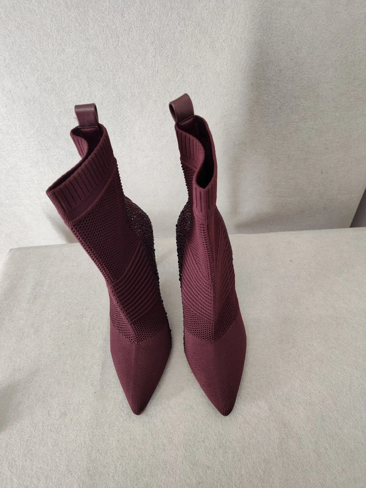 Steve Madden Maxwell Mujer Botas 8.5M Borgoña Punta Punto Stiletto Zapatos Foto 3 de 4