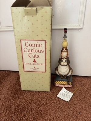 Border Fine Arts Comic & Curious Cats ''Balancing Act'' 2002 Model A1292 OVP