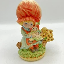 Byron Molds 1974 Ceramic Little Girl w/  Red Bonnet and Doll