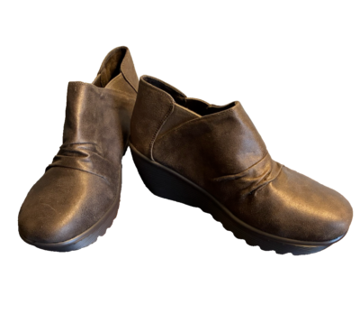 Skechers Boots Womens 7.5 Wedge Ankle Boot Brown Memory Foam Air-cooled  Slip On | eBay