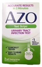 AZO UTI Home Test Urinary Tract Infection Test Strips 3 tests / box --