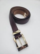 Onyx By Brighton Leather Belt Mens Brown 42 USA Western Minimalist Unique Luxury