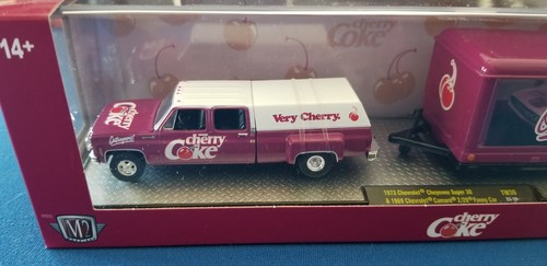 M2 Machines Hauler 1973 Chevrolet Cheyenne Super 30 & 1969 Camaro Cherry Coke - Picture 2 of 12