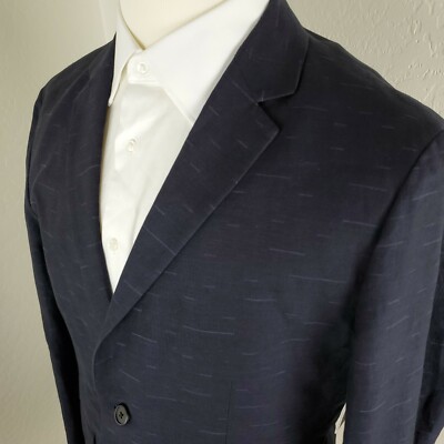 Theory CLINTON セットアップスーツ ネイビー Theory Mens Clinton Trim Fit Jacquard Blazer Jacket in Navy Size