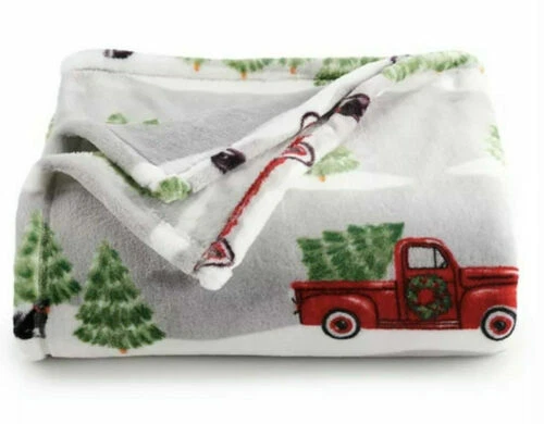The Big One Oversized Soft Throw Blanket Christmas Red Truck 5ft x