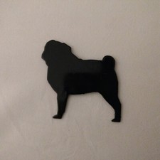 Pug Refrigerator magnet black silhouette Made in the USA