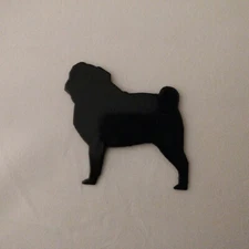 Pug Refrigerator magnet black silhouette Made in the USA