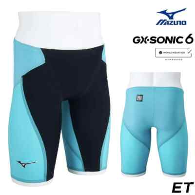 Mizuno GX SONIC 6 Swimwear N2MBA50 ET Black Turquoise Men Swimsuit