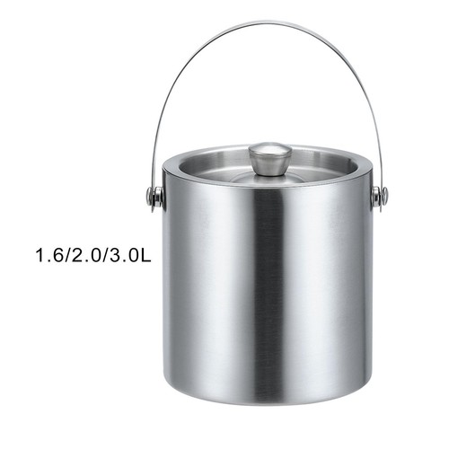 Small Ice Bucket,Stainless Steel Ice Bucket with Carry