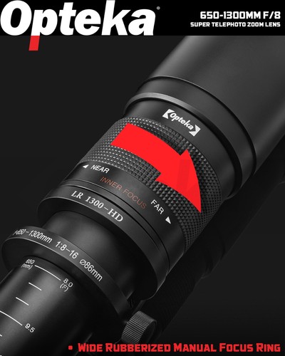 Opteka 650-2600mm f/8 Telephoto Zoom Lens for Canon EF 4000D 2000D 1300D 1200D - Picture 5 of 12