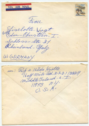 34031 - USA - Document - Middle Island N.Y. to Idar-Oberstein - unstamped - Picture 1 of 1