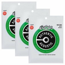 3-Pack Martin Acoustic Marquis Silked Guitar Strings 80/20 Bronze 12-54 Light M