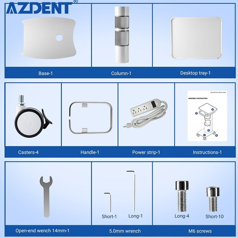 Dental Trolley Intraoral Scanner Cart Mobile Rolling Serving Cart 3 Layer Single