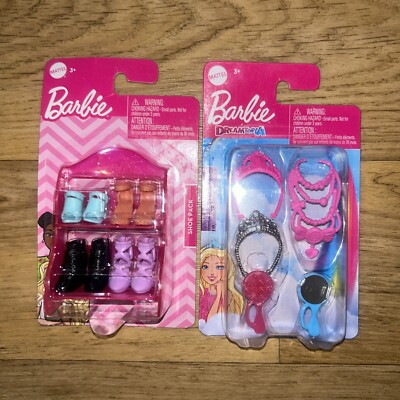 Mattel Barbie Accessories Shoe pack and Princess Headband pack New