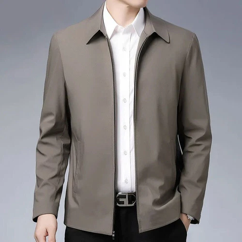 Men Turn-down Collar Coat Jackets Tops Business Autumn Spring Zipper Outwear - Bild 9 von 21