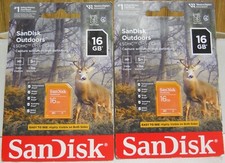 Sandisk By Western Digital 16 gb Memory Car Outdoors For Game Cameras (Lot Of 2)