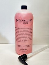 Philosophy PEPPERMINT STICK Shampoo, Shower Gel  Bubble Bath 64 oz Jumbo