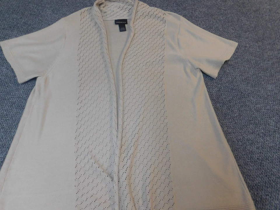 Suéter Lane Bryant para mujer 22 cárdigan beige pesado cálido Foto 4 de 4