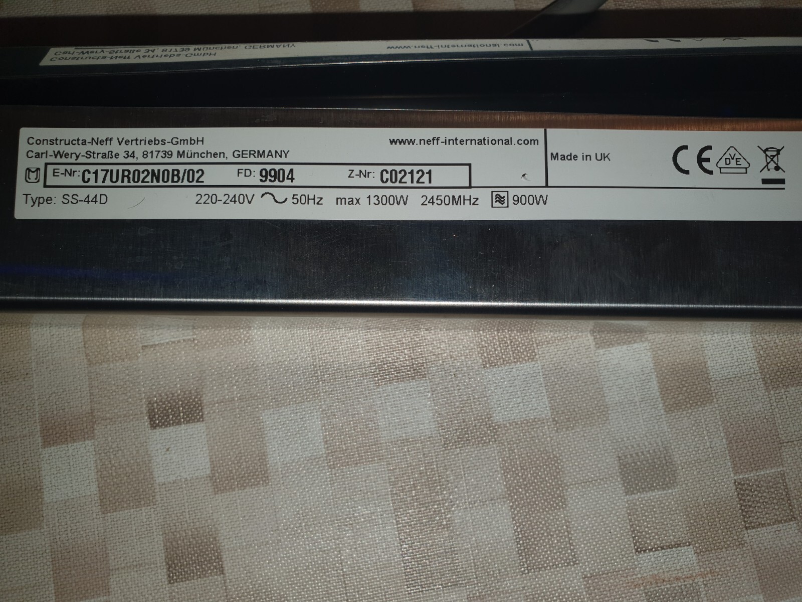 NEFF C17UR02N0B Builtin Microwave Stainless Steel eBay