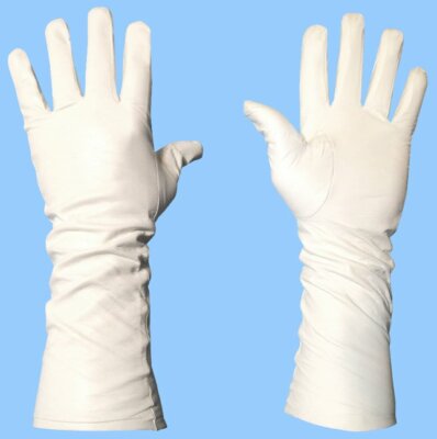 NEW MENS size 9.5 or XL EXTRA LONG WHITE SILK LINED LAMBSKIN LEATHER GLOVES