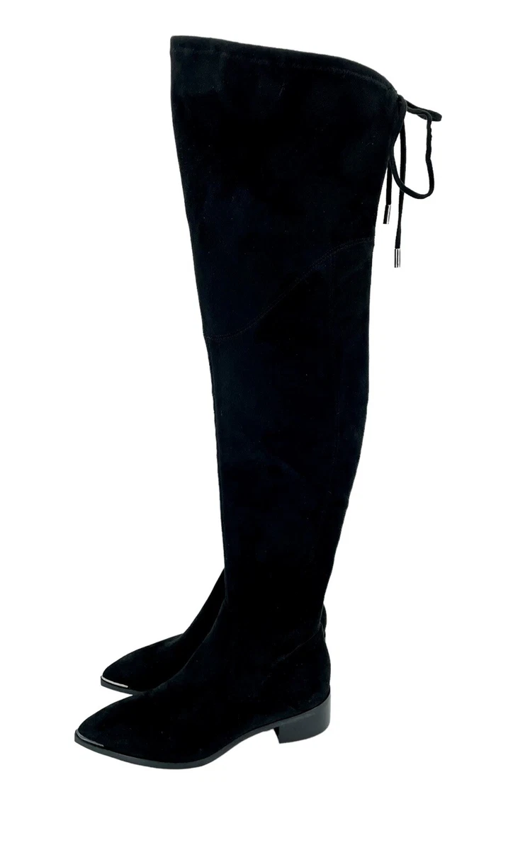 Marc Fisher Boots Black Faux Suede Yuna Over The Knee Boots SZ 6.5