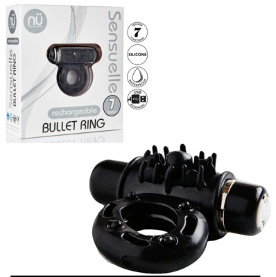 Nu Sensuelle Bullet Ring RECHARGEABLE Vibrating Cock Ring Sex Toys for  Couples