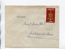 Saarland Brief EF Mi 368 Saarbr&uuml;cken 2 14.4.56 Ersttag FDC nach Hochheim