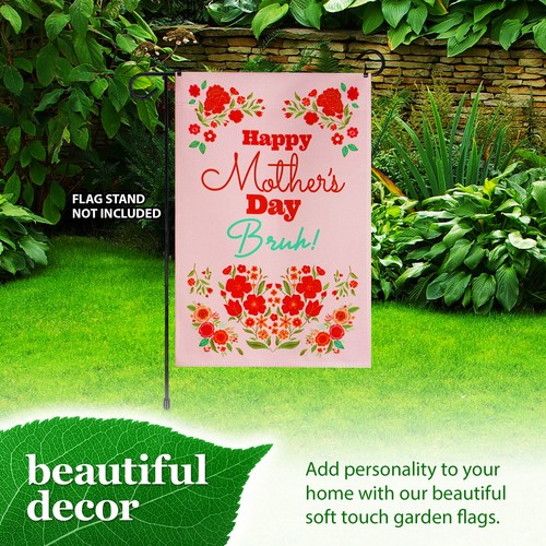 G128 Garden Flag Happy Mother's Day Bruh Double Sided 12"x18" Blockout Fabric - 第 8/8 張圖片