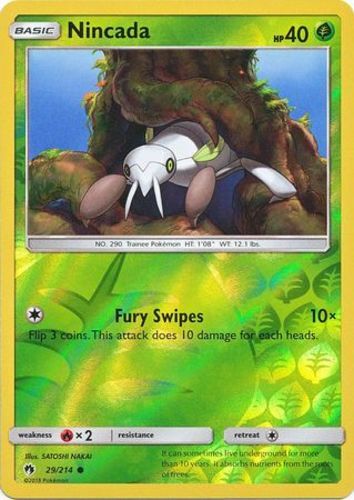 LP Pokemon Nincada  - 29/214 - Common - Reverse Holo Lightly Played Lost Thunder