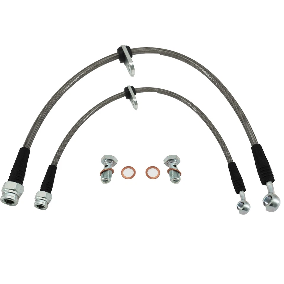 Kit completo de repuesto de línea de freno delantero de acero inoxidable para 96-00 Honda Civic EK Foto 2 de 3