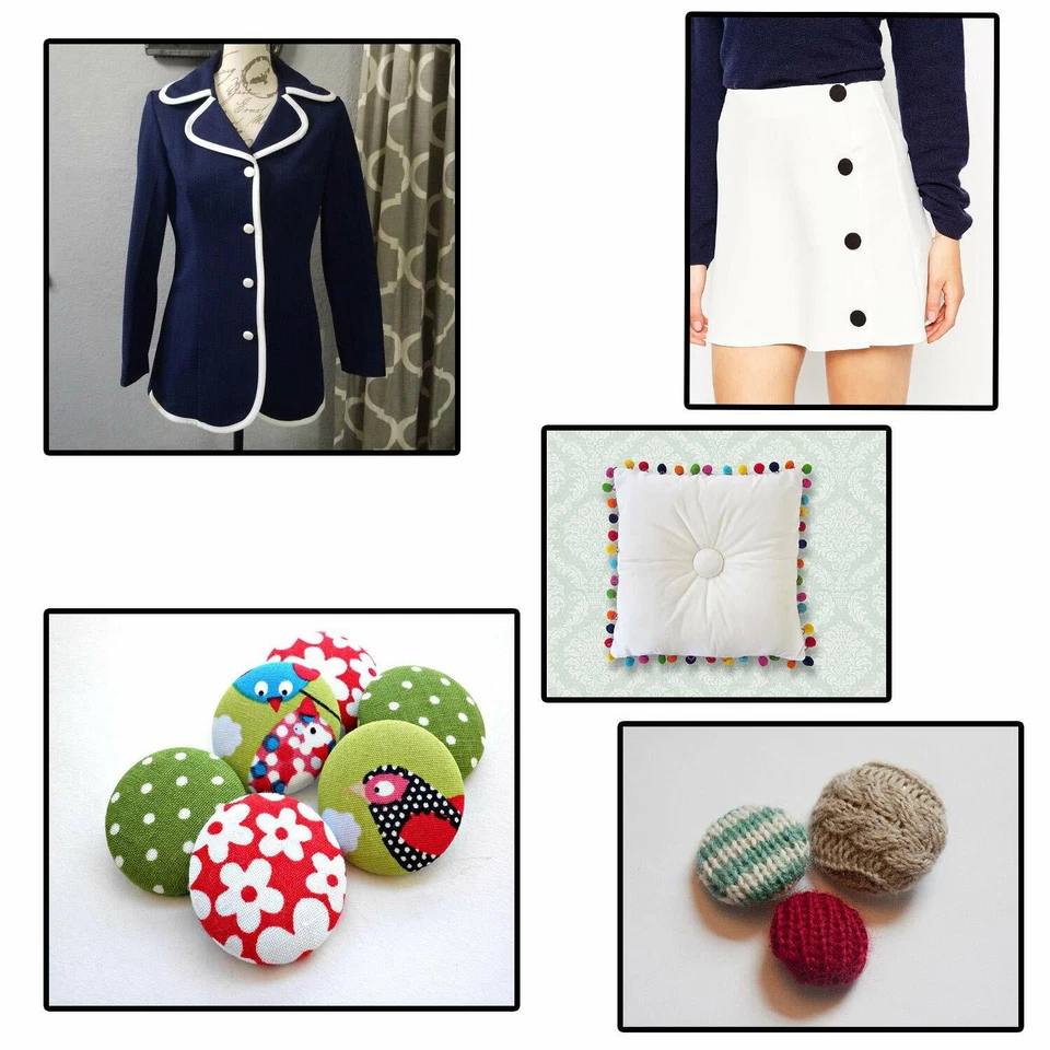 Aluminium Self-Cover Buttons with Plastic Back Sewing Crafts DIY 50/100 Sets - Image 2 of 4