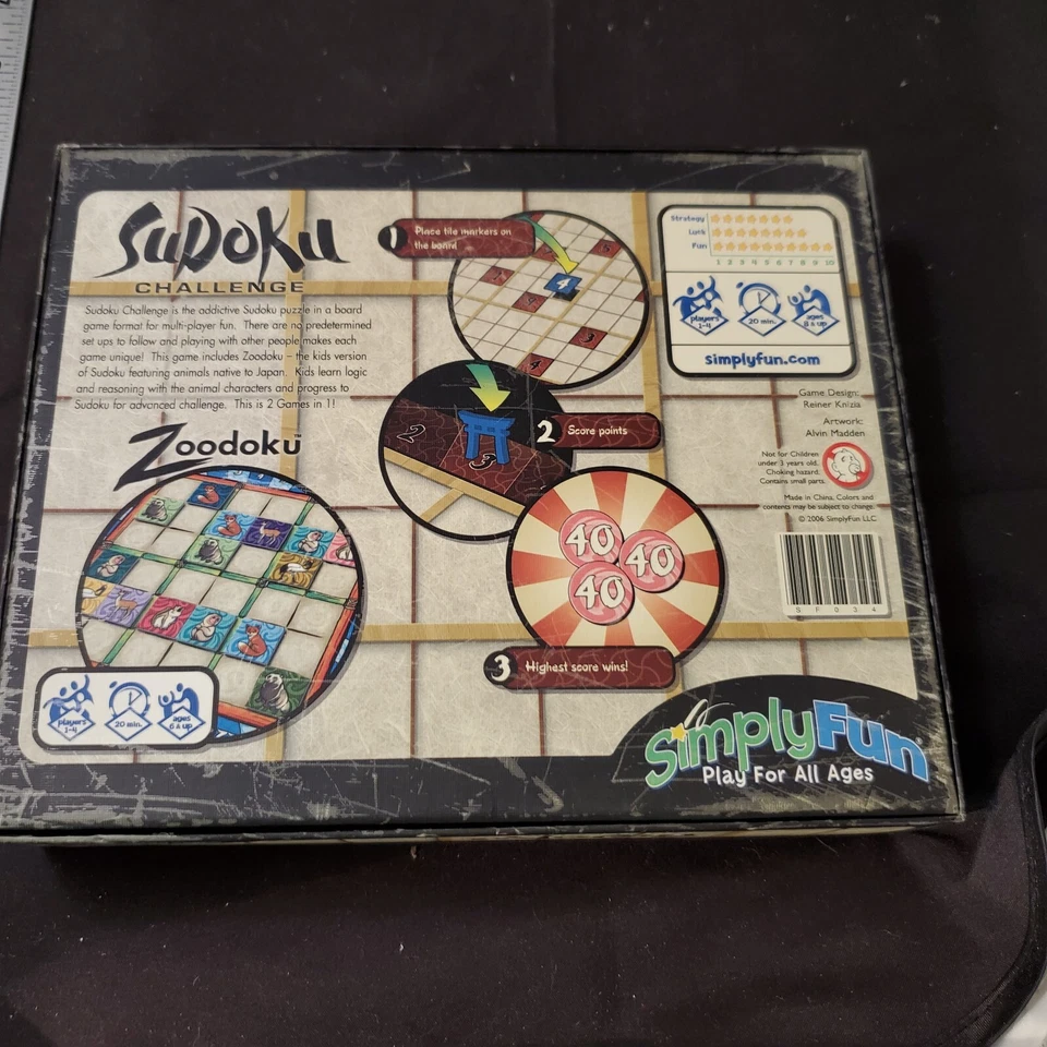 Sudoku Challenge Board Game Zoodoku For Kids Simplyfun Complete Numbers Game - Image 2 of 4