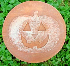 Pumpkin stepping stone mold concrete plaster Halloween mould 12" x 1.5"