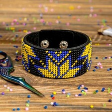 DIY Bead embroidery kit on artificial leather Bracelet
