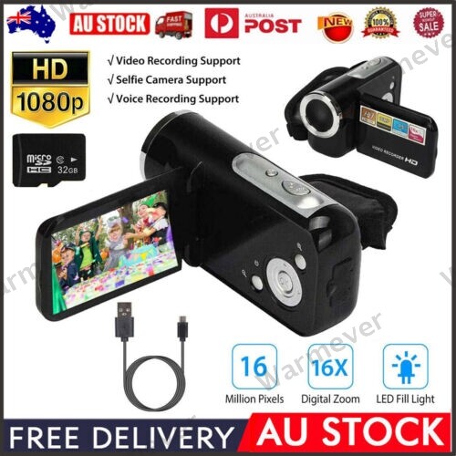 CAMWORLD Caméra Vidéo 4K 42MP Caméscope 18X Zoom Numérique Enregistreur Écran De Rotation De 3