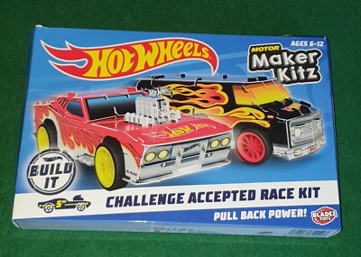 NEU - ANDERE! HOT WHEELS - MOTOR MAKER KITZ - 2 CAR CHALLENGE ACCEPTED RACE KIT