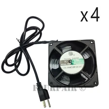 4 Pack Lot - 120mm DJ Rack Case Server Cabinet 110V Plug Metal Axial Cooling Fan