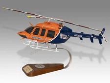 Bell 407 Medevac Hall Critical Care Transport Wood Handcrafted Helicopters Model