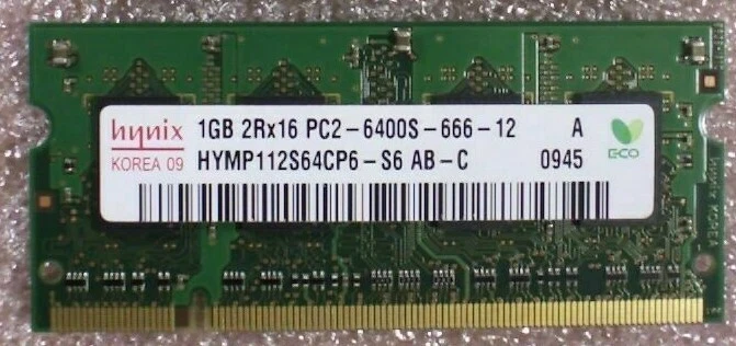 Hynix 2GB (2x1GB) HYMP112S64CP6-S6 PC2-6400S DDR2-800 SO-DIMM Ram Laptop Memory - Image 3 of 3